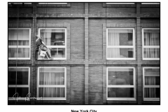 New York City BW window man