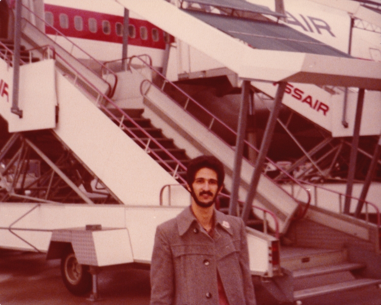 Geneva Airport - Me during Mongo Santamaria Tour Switzerland 1980